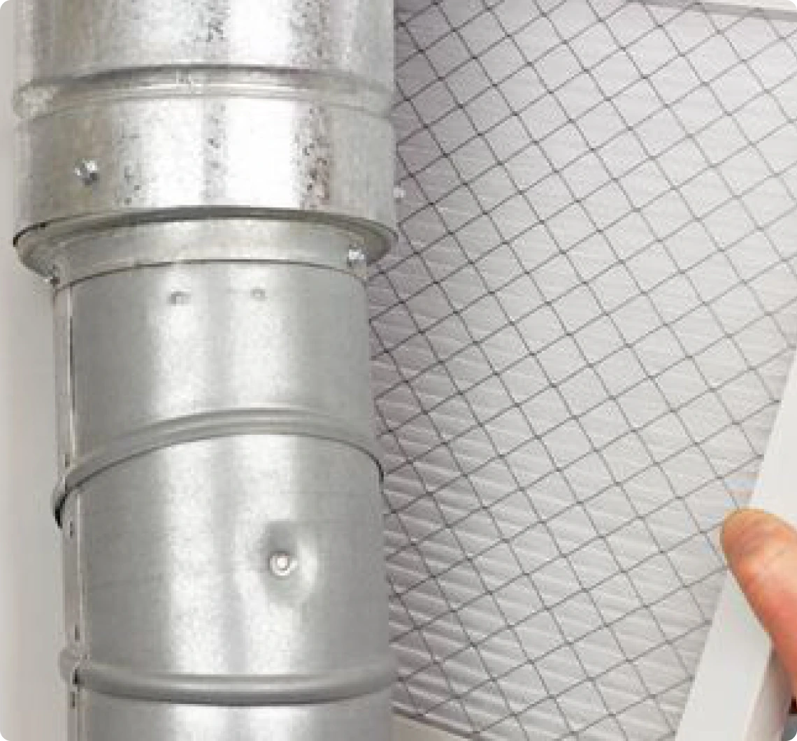 Metal vent and mesh filter installation